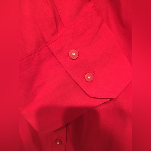 NWT Cato Red, Long Sleeved Button Down Shirt. Size 26/28 - Picture 3 of 3